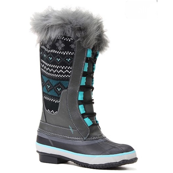 Western Chief Shoes - Western Chief Teal Speed Lace-Up Knit Boot